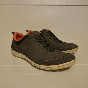 ECCO Gray Suede Leather Comfort Lace Up Shoes
